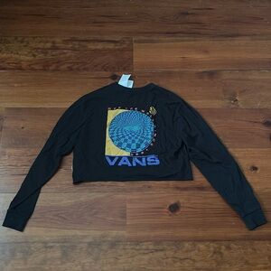 Vans kids cropped long sleeve. size small. black